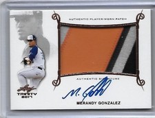 2017 Leaf Trinity MERANDY GONZALEZ Patch Bronze Prismatic Auto RC MARLINS