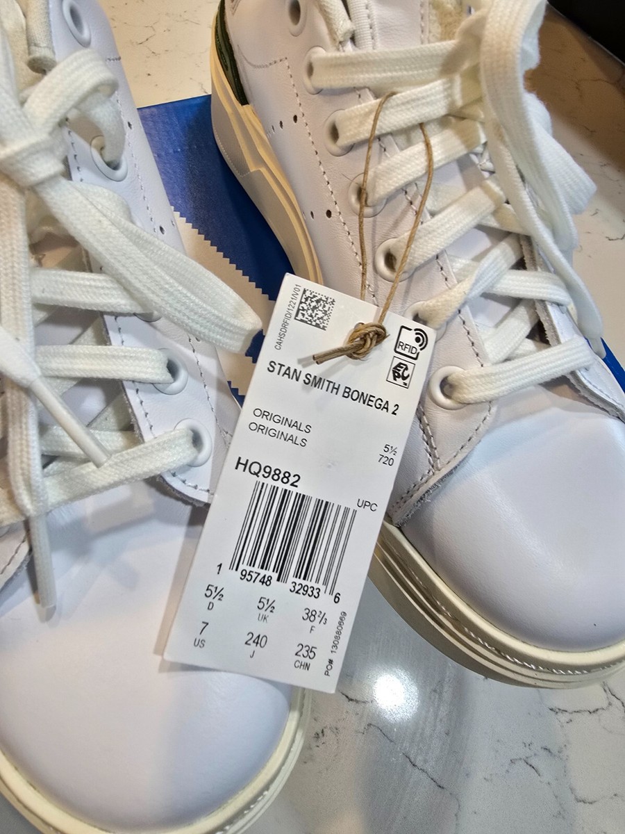 Wmns Adidas Stan Smith Bonega 2B Platform Shoes / White / Green