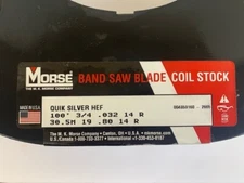 100 x 3/4 x .032 x 14R CARBON FLEX-BACK BANDSAW COIL STOCK USA MK MORSE BAND SAW