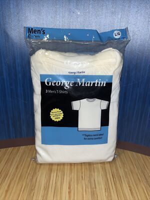 George Martin 3 Men's Crew Neck Tagless T Shirts NOS Size L (42-44)