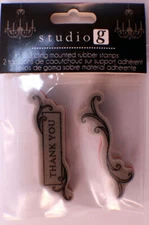 Studio G Thank You Vining Swirls Cling Clear Rubber Stamp