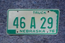1976 Nebraska TRUCK License Plate