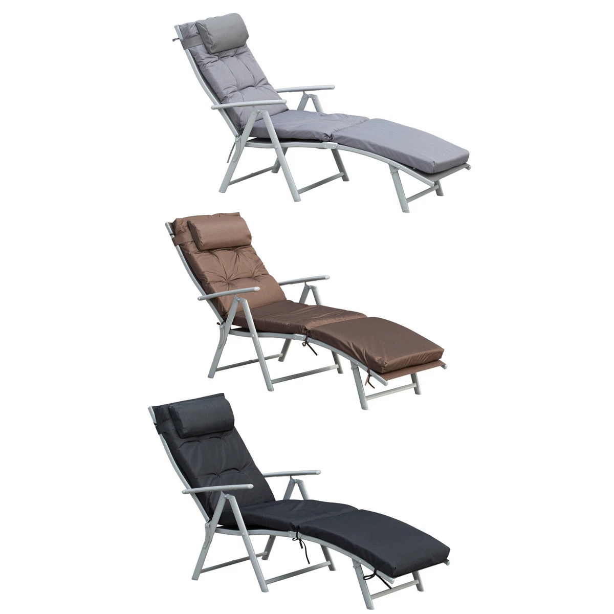 Chaise Lounge Chair Folding Pool Beach Sun Lounger Adjustable