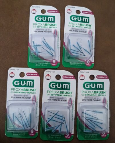5 Packs of GUM Proxabrush Go-Betweens Moderate Refills - New - Picture 1 of 3