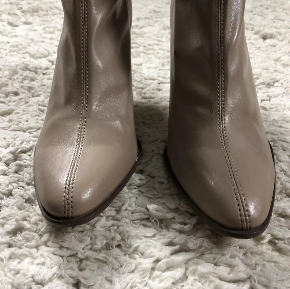 Zara носок ботинки вечеринки ботинок бежевый размер США 6,5 ЕС 37 веган кожи женщин - Изображение 3 из 4