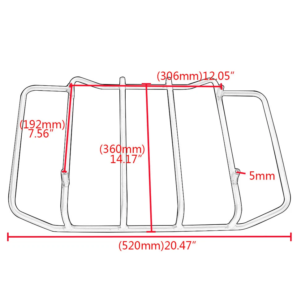 For Harley Touring Road Glide #Steel Top Rack Chrome Tour Pak Pack Luggage Trunk — 第 4/4 张图片
