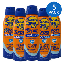 Banana Boat Sport CoolZone SPF 30 Spray 6 oz 5 Pack Exp 05/2026 New
