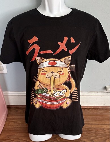 Cat Eating Ramen Noodle Japanese Food Anime XL