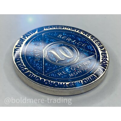 Long Sleeve Sleepwear 7 Year AA Medallion Coin - Alcoholics Anonymous Sobriety Chip In Gold & Epoxy Finish Flannel Top And Pant Set - Foto 2