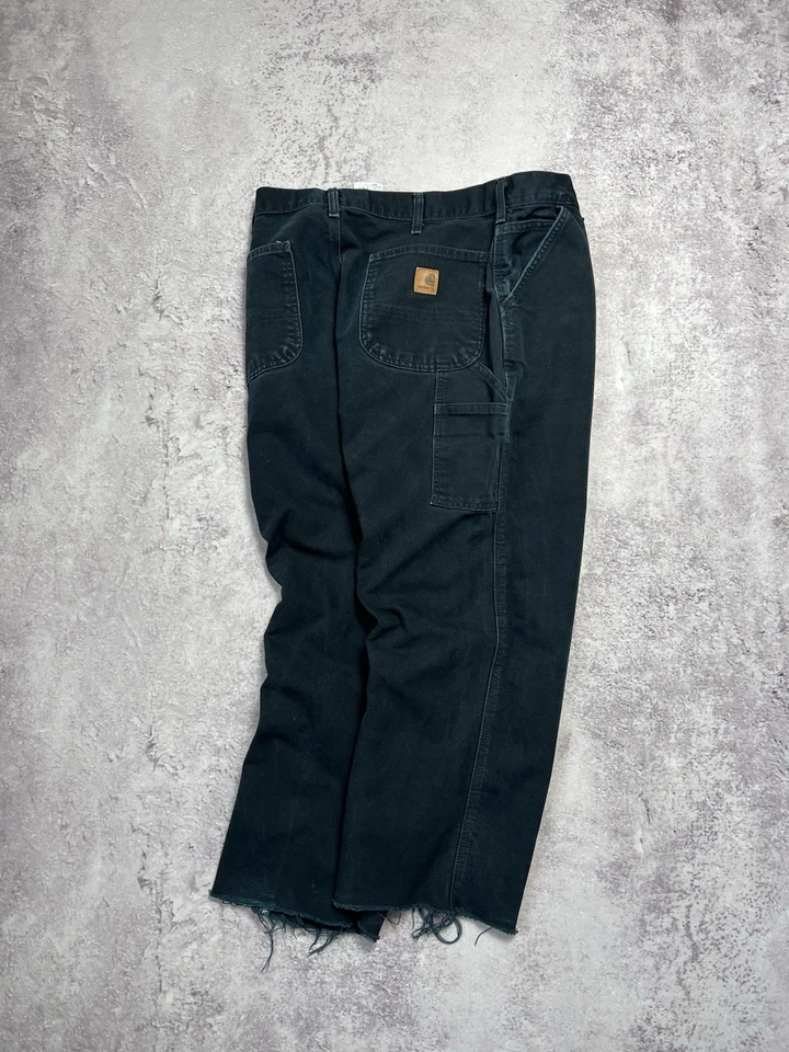 Vintage Retro Cargo Carhartt B11 Negro Doble Rodilla Pantalones de Trabajo Co... - Imagen 2 de 4