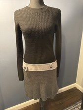 IZ Byer Black Gray Knit Sweater Dress Womens Medium