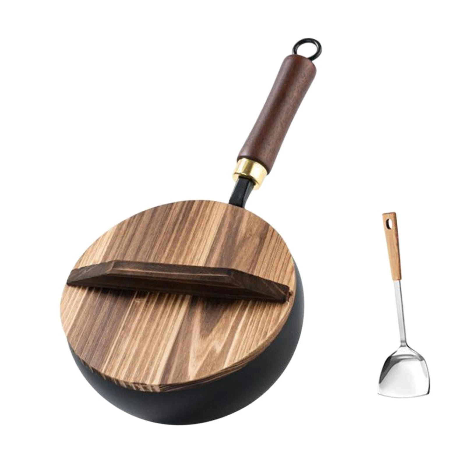 Wok Pan Cookware with Wooden Lid Non Coated Multipurpose Nonstick Small Stir Fry
Opens in a new wind