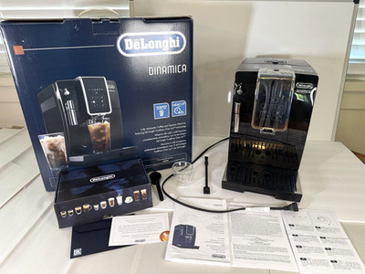 DeLonghi Dinamica ECAM35020B Espresso Machine Bean to Cup w/ Box Tested