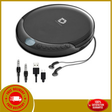 Portable CD Player w/ 60s Anti-Skip Earbuds AUX  USB Power Cable for Home Car