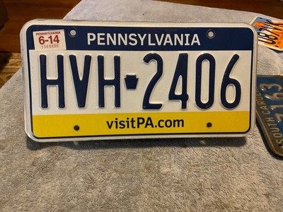 Pennsylvania License Plate ''visitPA'' HVH 2406 2014