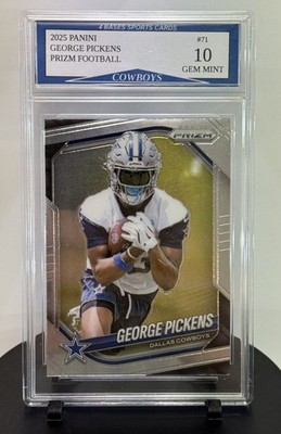 2025 Panini Prizm George Pickens Dallas Cowboys Card #71 Gem Mint 10