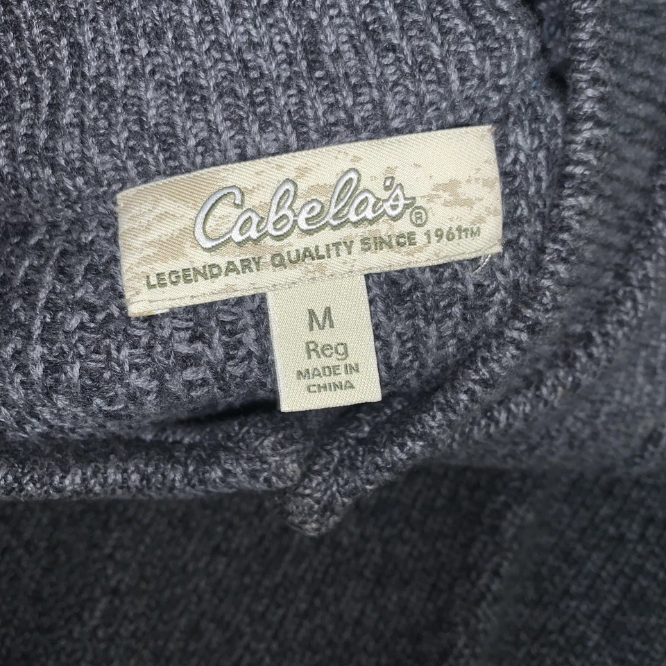 Cabela’s Fisherman Hombre Talla Mediana 100% Algodón Manga Larga Suéter Grueso Tejido Foto 2 de 4