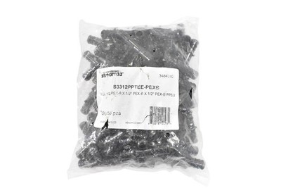 Stream33 S3312PPTEE-PEX5 1/2 PEX-B X1/2 X1/2 Black Nylon Tee Barbed Fittings 50