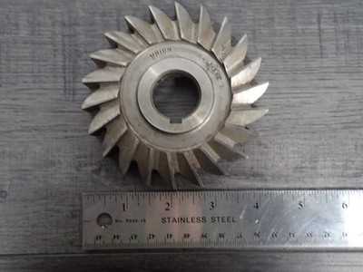 U.T.D Co 5/8'' Horizontal Plain Tooth Side Mill Milling Cutter 4'' OD 1'' Arbor HS