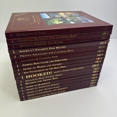 Ultimate Bass Fishing Library Book Lot 17 Hardcovers Bass Fish Recipes Baits etc