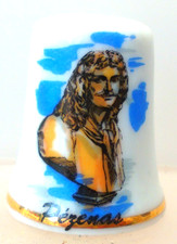 Dé à coudre Thimble Porcelaine - PEZENAS BUSTE DE MOLIERE