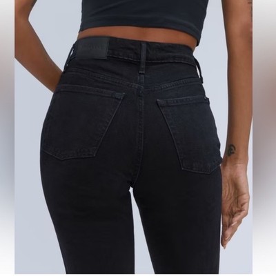 Everlane Denim The Original Cheeky Jean Black High Rise Scandi Capsule Wardrobe