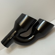 Tri-hybers Dual Exhaust Tip 2.25 In 4 Out Black Stainless Staggered Slant Tip