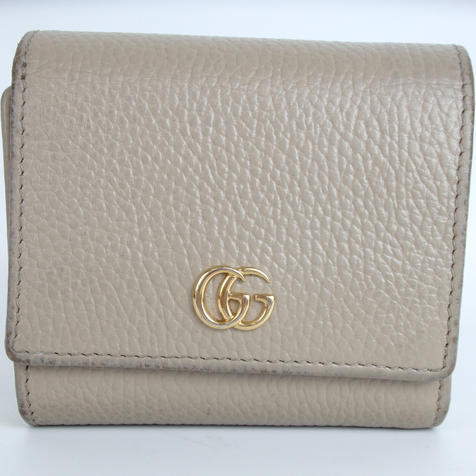 Authentic  Gucci GG Marmont wallet, beige leather[Used]613300