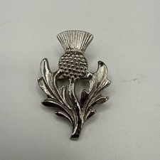 Vintage Scottish Thistle Silver Tone Pin Brooch