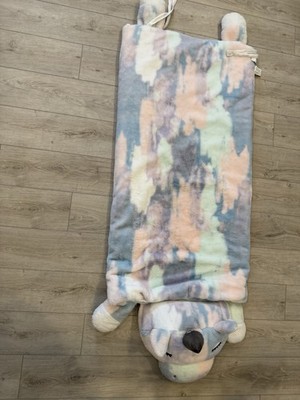 Frolics Unicorn Plush Sleeping Bag Stuffed Animal Zip 29x68 Tye Dye