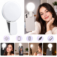 Mini LED Selfie Ring Light Clip On Phone Camera Fill Light Rechargeable