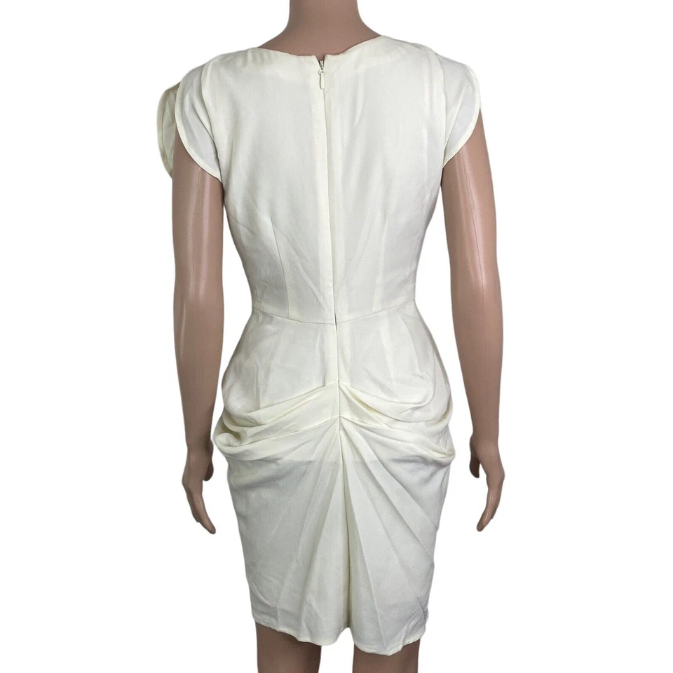 Vestido Guess Para Mujer 4 Blanco Acanalado Manga Corta Elegante Bodycon Ropa de Noche Foto 3 de 4
