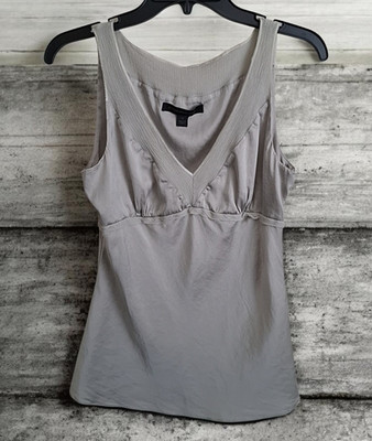 Express Design Studio Women's Gray V-Neck Sleeveless Tank Top M