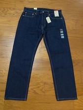 Levis 505 Regular Fit Jeans Mens 36x30 Dark Wash Denim New NWT 80