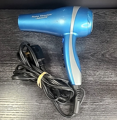 BaByliss PRO Nano Titanium Hair Blow Dryer  Ionic BABNT5548 Blue 2000W Tested  