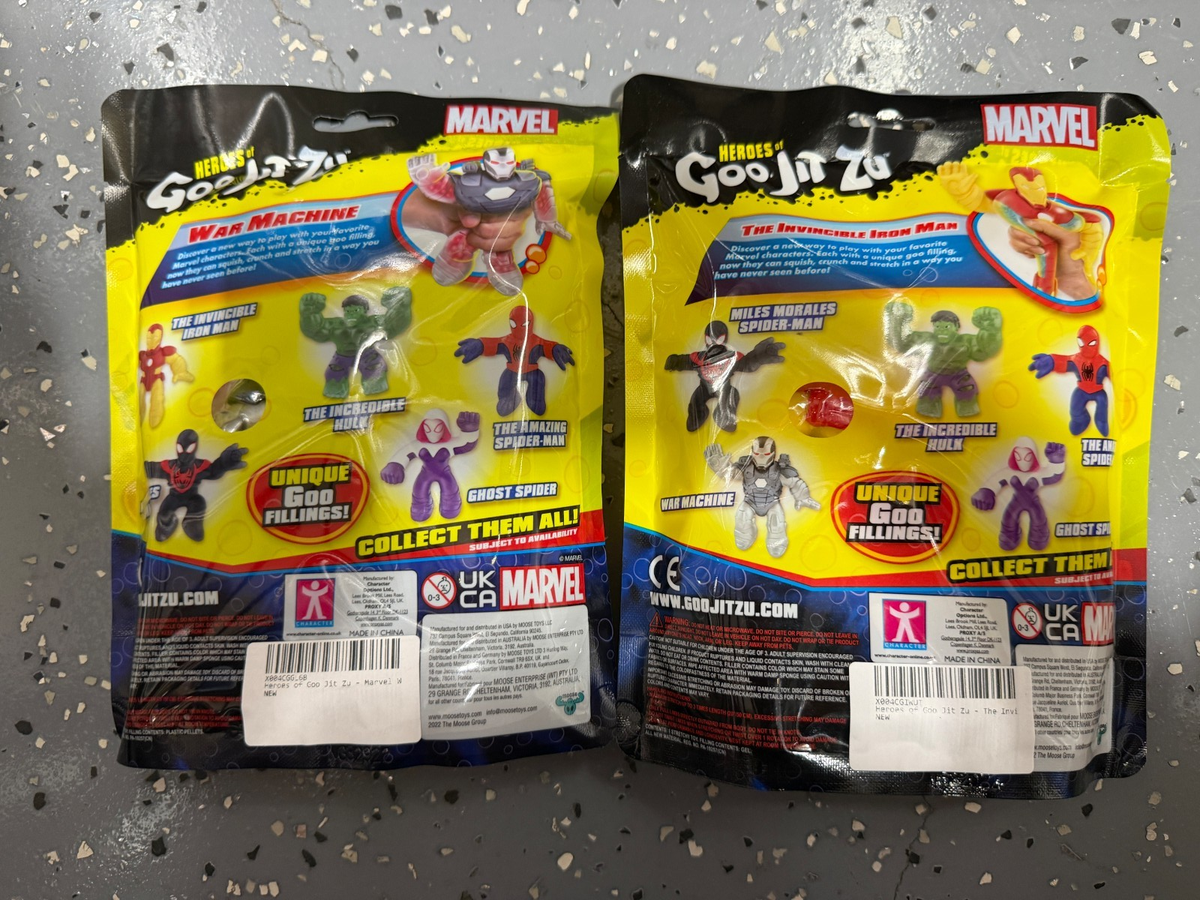 Heroes Of Goo Jit Zu Marvel: War Machine Con Imbottitura Scricchiolante - Action Figure Super Stretch 11,5 Cm