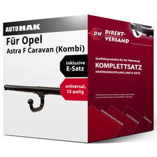 Anhängerkupplung starr + E-Satz 13pol universell für Opel Astra F Caravan 91-98
