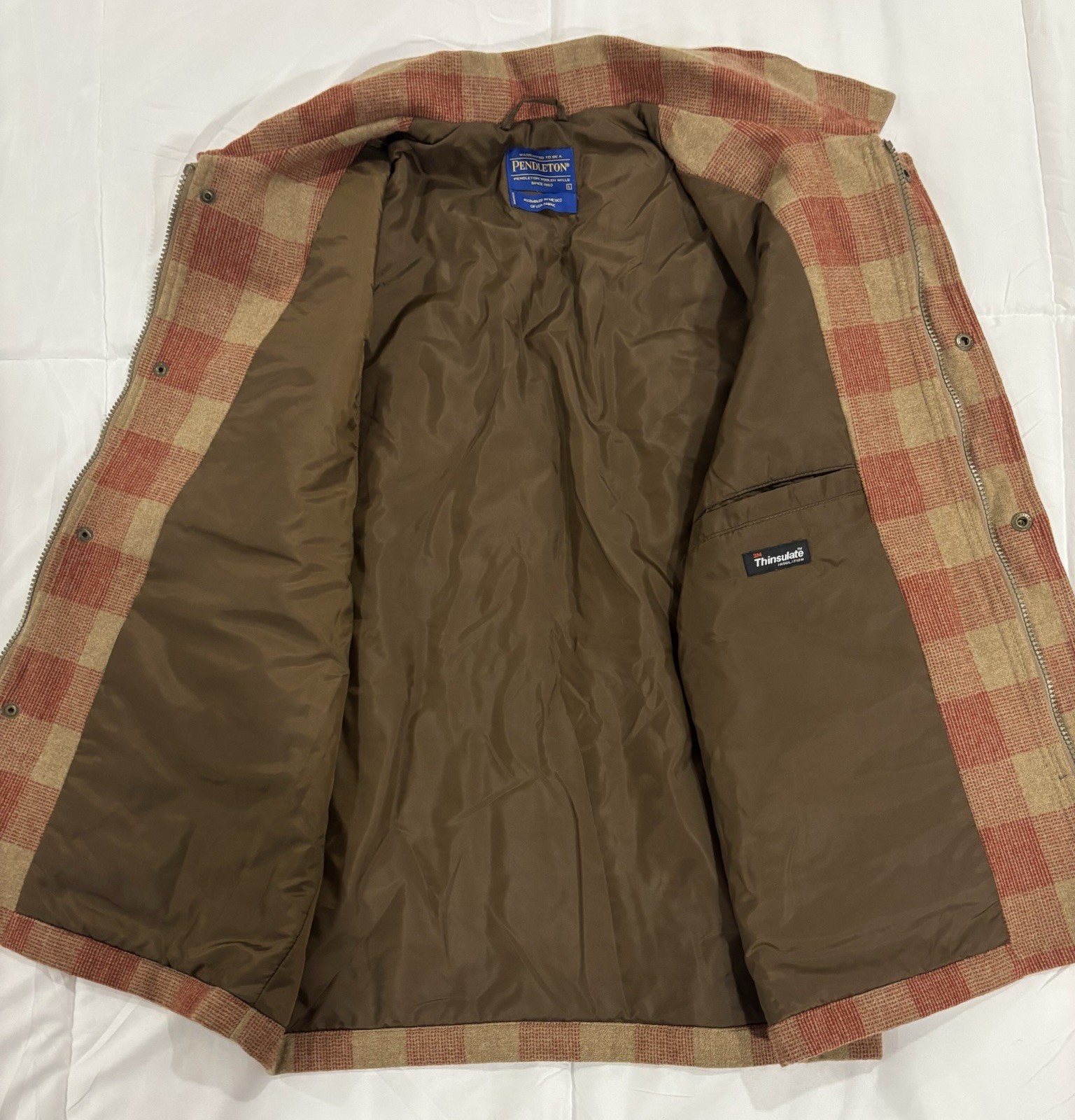 Pendleton 100% Wool Thinsulate Lined Snap Zip Pla… - image 3