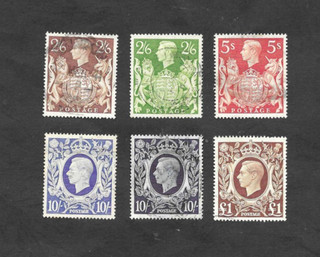 1939 48 KING GEORGE VI ARMS 'HIGH VALUE' SET VGU SG 476 478c.