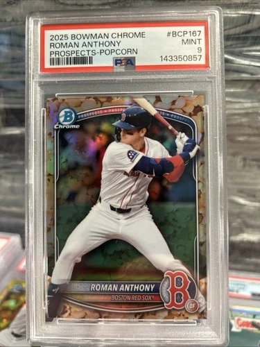 2025 Bowman Chrome Roman Anthony Prospects Popcorn Refractor🔥PSA 9