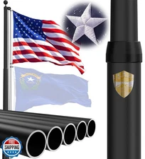 IOEN 25FT Extra Thick Aluminum Flagpole Kit, 2.7" Large Diameter Heavy Duty F