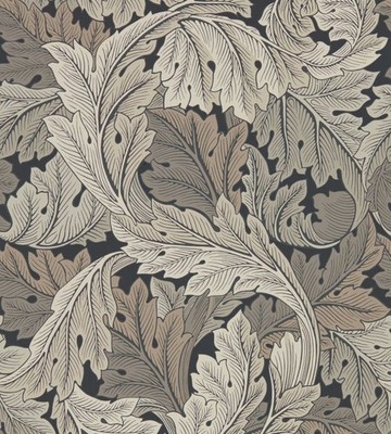Morris & Co Akanthus anthrazit/grau Tapete 216442 NEUE ROLLE - MWST REG UVP 144£