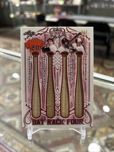 2021 Leaf Lumber Bat Rack Four Ripken Murray Robinson Rare SSP /7 Orioles HOF!!!