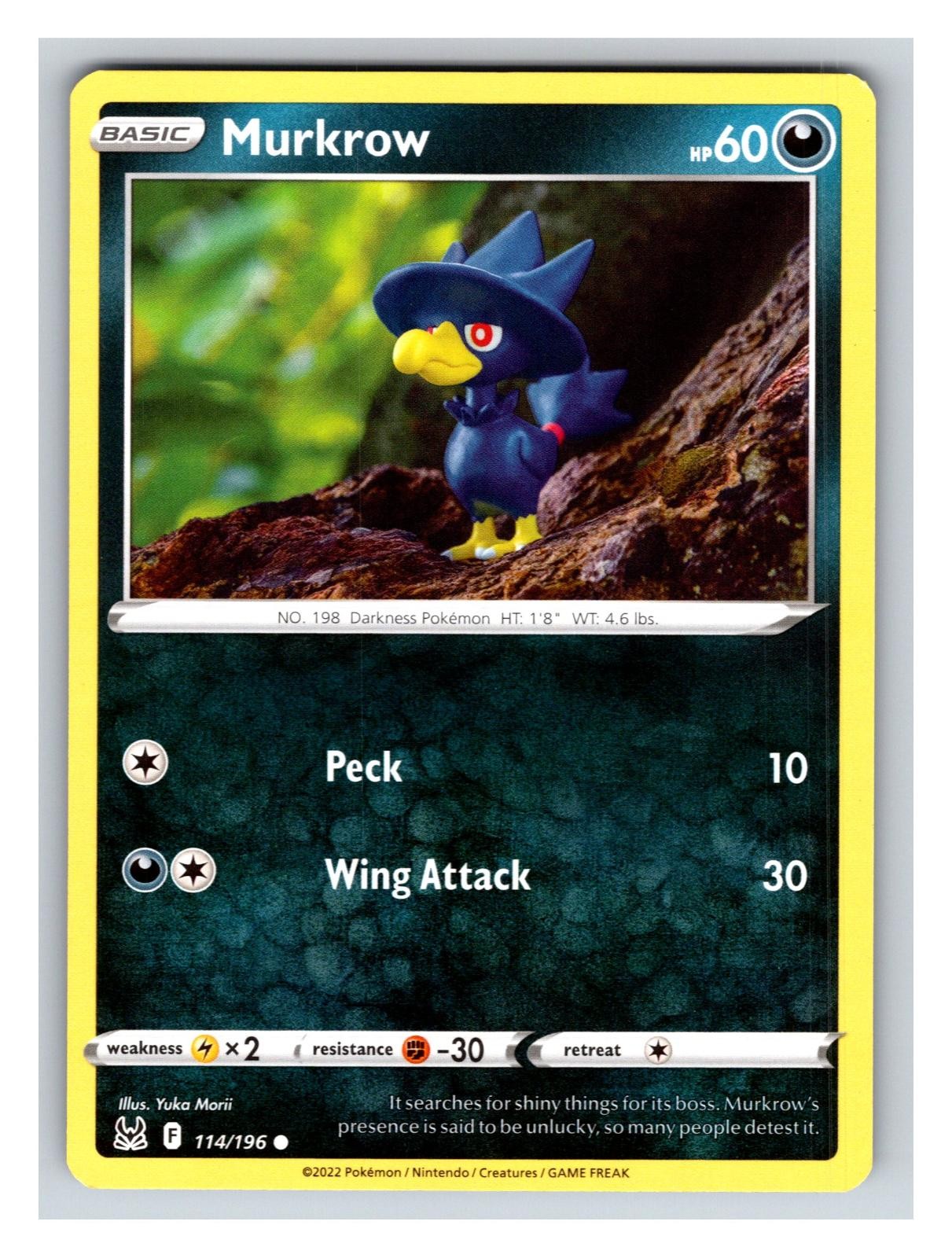 Murkrow 114/196 Common Lost Origin Pokemon Near Mint