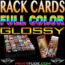 1000 4x9 Personalized Rack Cards 14pt 2 Sided UV Gloss Coated 4"x9" THICK GLOSSY