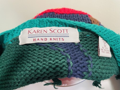 Karen Scott Mujer L Verde Cárdigan Golf Suéter Tejido a Mano Hombros Acolchados - Imagen 7 de 9