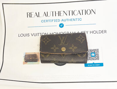 Vintage Designer Louis Vuitton Monogram 4 Key Holder Wallet ~ Free Shipping