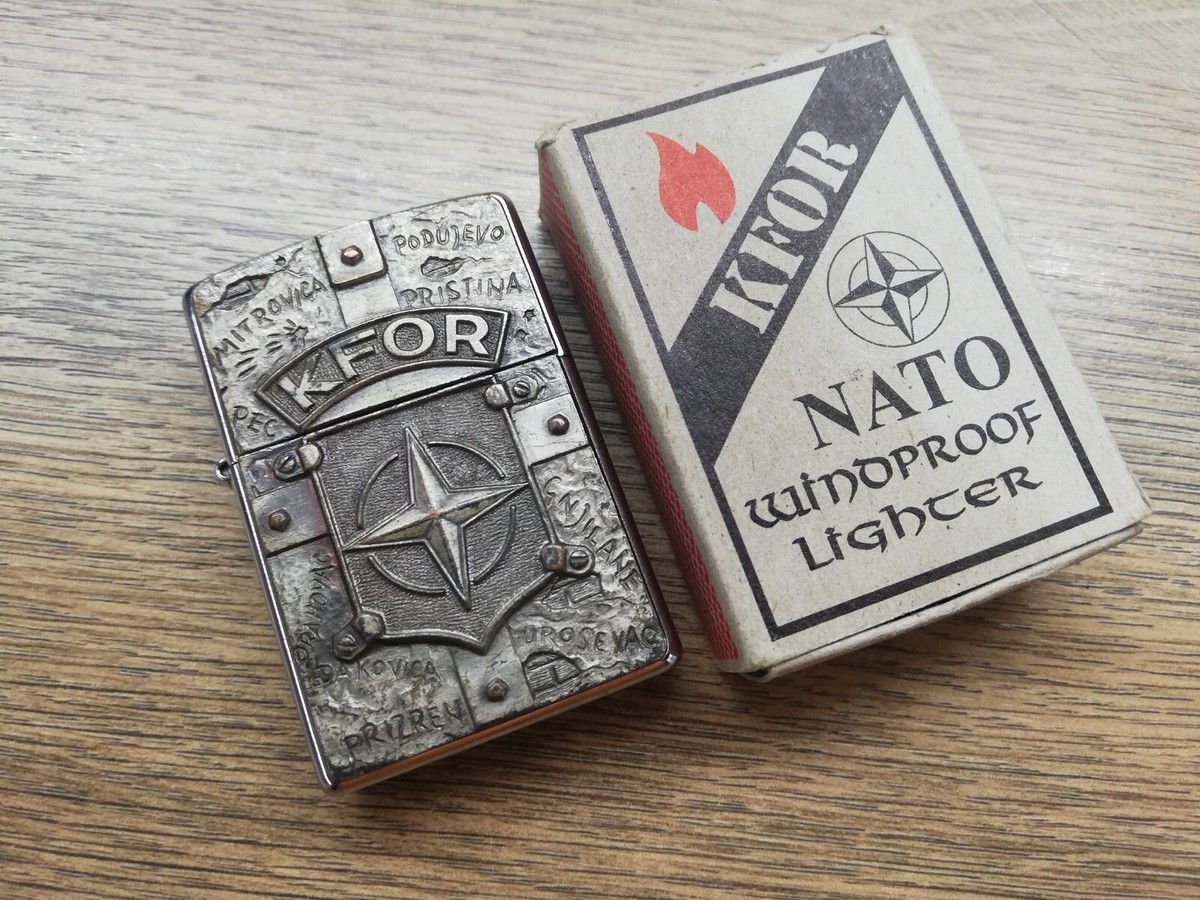 VTG RARE 1999 ZIPPO LIGHTER NATO OTAN MILITARY KFOR WAR KOSOVO