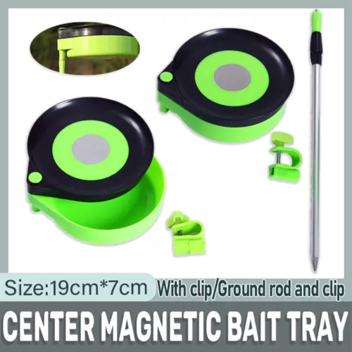 Magnetic Bait Tray Centre Fishing Tackle Box Feeder Holder for Carp Angling  AU