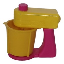 Barbie Doll Glam Kitchen Accessory Yellow Pink Mixer Bowl Small Appliance